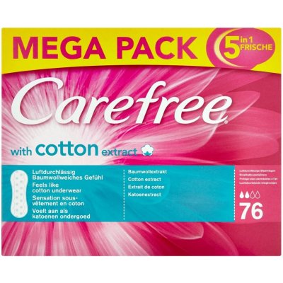 Carefree With Cotton Extract slipové vložky 76 ks