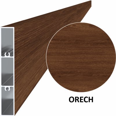 Profil na výplň 100x16x6000 mm, materiál EN AW-6060 T66, hliník s povrchovou úpravou dřevodekor - odstín ořech , cena za KUS