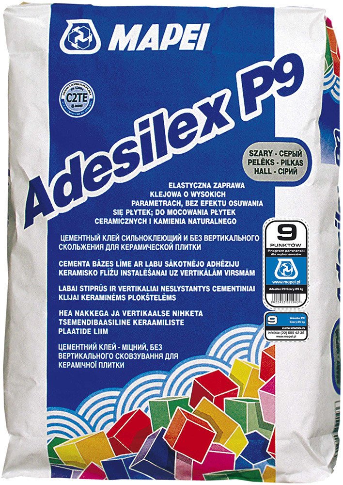 MAPEI ADESILEX P9 Cementové flexibilní lepidlo na obklady a dlažby 25kg  šedé | Srovnanicen.cz