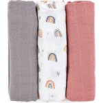 PETITE&MARS bambusová mušelínová Moussy Rose Rainbows 68 x 68 cm 3 ks – Hledejceny.cz