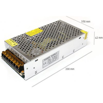 BERGE Napájecí zdroj pro LED pásky 12,5A 150W 12V DC plech 50017 – Zboží Mobilmania