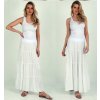 Dámská sukně Fashionweek dlouhá maxi letní španělská sukně ze vzdušného materiálu s volánky ZIZI266 bílá