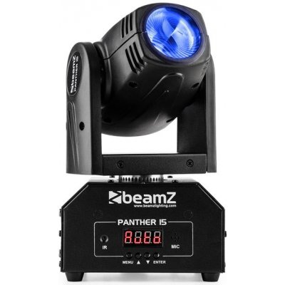 Beamz Panther 15 Pocket, otočná hlavice pro světelné efekty, 4 v 1 CREE LED diody, 10 W (Sky-150.458)