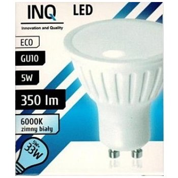 INQ LED žárovka GU10 5W studená bílá