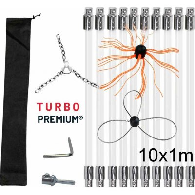 Turbo Premium Rotačná kefa na čistenie komína Komplet set 10 m – HobbyKompas.cz