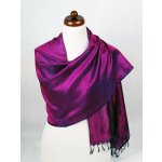 Hedvábná šála tmavě modro fialová – Zboží Dáma