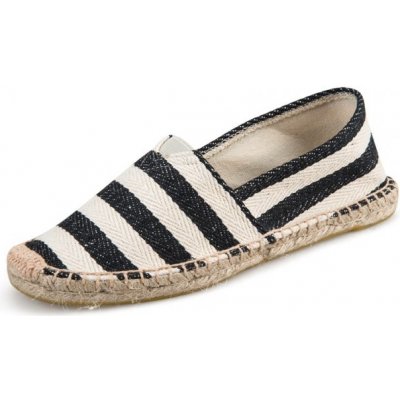 Max espadrilky textilní Black Stripes černo bílé – Zboží Dáma