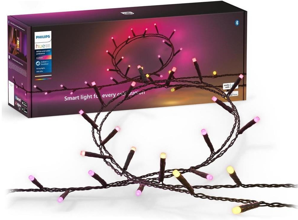 8720169246867 PHILIPS HUE White and Color Ambiance Festavia string lights vánoční světelný řetěz 500 LED 2x20m 2000-6500K+RGB IP44 IP54 černý