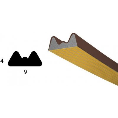 TRELLEBORG Těsnění TLT do oken a dveří, profil "K", 9 x 4 mm x 6 m, hnědé – Zboží Mobilmania