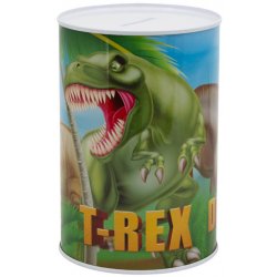 STOR Pokladnička Dinosauři T-Rex kovová XL