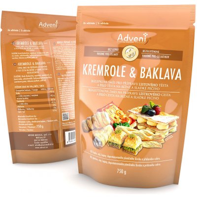 Adveni Medical Adveni Bezlepková směs pro přípravu listového a filo těsta Kremrole & baklava 750 g – Zboží Dáma