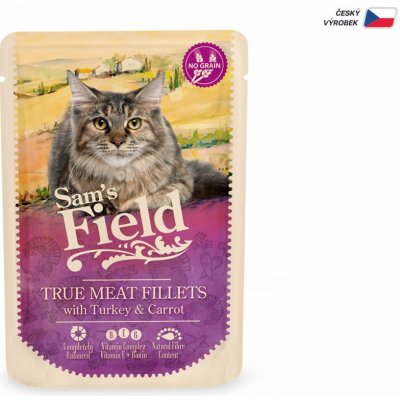 Sam's Field True Meat Fillets with Turkey & Carrot pro kočky 85 g – Zbozi.Blesk.cz