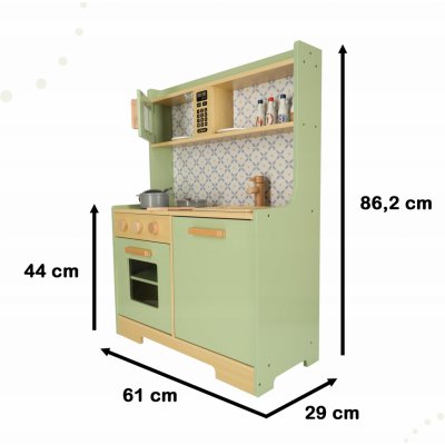 KIK KX4625 Dřevěná kuchyňka MDF Mint pro děti – Sleviste.cz