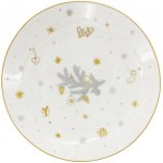 by inspire Vánoční dezertní porcelánový talíř Stříbrná Koleda, 19 cm, stříbrná/zlatá – Hledejceny.cz