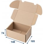 Eobaly.cz minikrabice/krabička 148 x 105 x 74 3VVL hnědá - 10 ks – Sleviste.cz