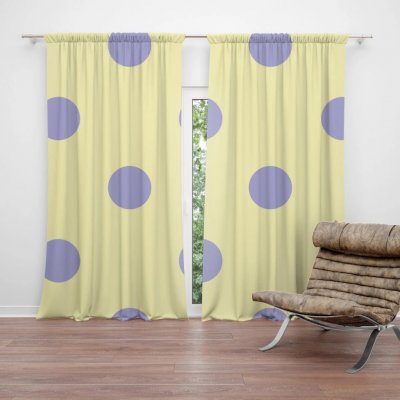 Sablio Závěs Fialové tečky: 2ks 140x250cm – Zboží Mobilmania