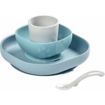 Beaba Jídelní souprava Silicone Meal Set ze silikonu modrá pro miminka od 4 měs 4 dílná – Hledejceny.cz