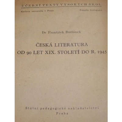 Česká literatura od 90. let XIX. století do roku 1945 – Zbozi.Blesk.cz