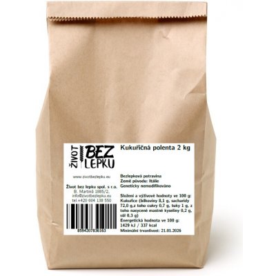 Život bez lepku Kukuřičná polenta instantní 2 kg – Sleviste.cz