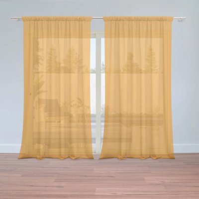 Sablio Záclony Neonová oranžová: 2ks 150x250cm – Hledejceny.cz