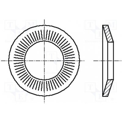 BOSSARD 1558587 Podložka; kónická; M12; D=27mm; h=3,1mm; pružná ocel; Povlak: zinek – Sleviste.cz