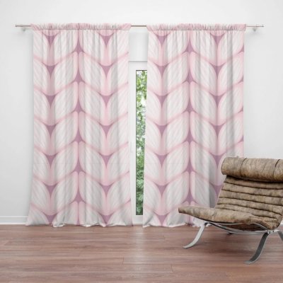 Závěsy Bledě růžové pletení: 2 ks - 140x250 cm - Sablio – Hledejceny.cz