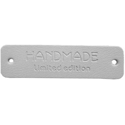 Pro Háčkování Hand Made koženková cedulka bílá Limited edition – Zboží Dáma