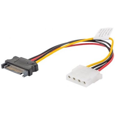 Lanberg Molex (F) na SATA (M) kabel 15cm CA-SAHD-10CU-0015 – Zboží Mobilmania