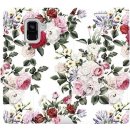 Pouzdro Mobiwear parádní flip Samsung Galaxy A8 2018 - MD01S Růže na bílé