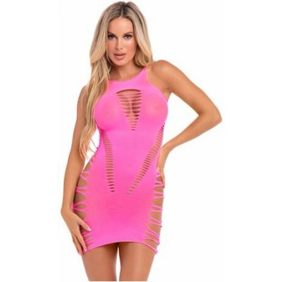 Šaty Pink Lipstick BACK 2 BASIXXX HI NECK DRESS růžové – Zboží Dáma