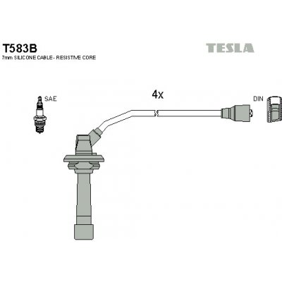 TESLA Sada kabelů pro zapalování T583B – Zboží Mobilmania