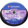 8 cm DVD médium Verbatim DVD+R DL 8,5GB 8x, spindle, 10ks (43666)