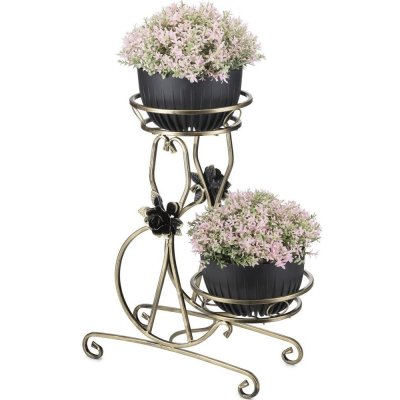 HowHomely Stojan na květiny 64x54 cm zlatá DD0561 – Zboží Dáma