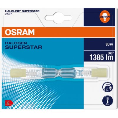 Osram ECO halogenová žárovka, R7s 74.9 mm 230 V 80 W teplá bílá tyčový tvar stmívatelná – Sleviste.cz