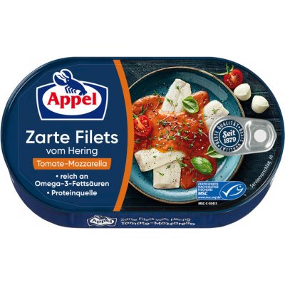 Appel sleďové filety v rajčatové omáčce s mozzarellou 200 g – Zboží Dáma