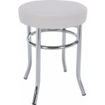 Kondela, Taburet IRENA chrom / ekokůže bílá – Zboží Dáma