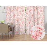 Biante Bavlněný závěs Sandra SA-633 Růžové třešňové květy na bílém 150x220 cm – Hledejceny.cz