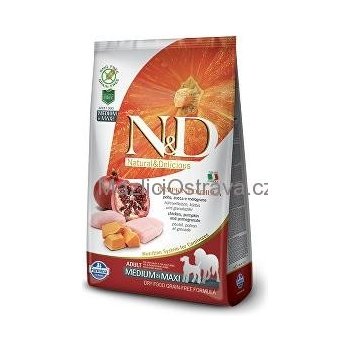 N&D Pumpkin Dog Adult Medium & Maxi Grain Free Chicken & Pomegranate 2,5 kg