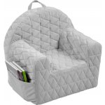 Ourbaby Dětské křesílko 37584 Quilted velvet armchair gray – Sleviste.cz