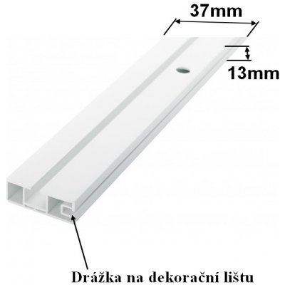 GARNÝŽE-HEBR Stropní kolejnice 120cm jednořadá PVC bílá – Zboží Mobilmania