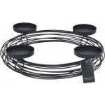 Adventní kulatý svícen kovový na 4 čajové svíčky 355x320x70 mm, černý – Zbozi.Blesk.cz