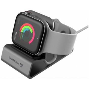 SWISSTEN Hliníkový stojánek pro Apple Watch šedá 25005200