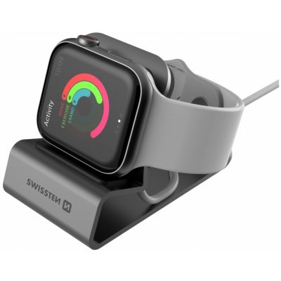 SWISSTEN Hliníkový stojánek pro Apple Watch šedá 25005200 – Zbozi.Blesk.cz