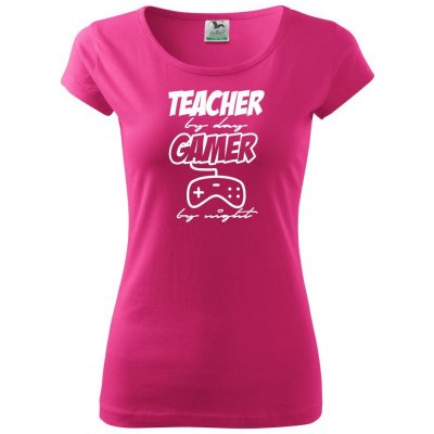 Teacher by Day Gamer by Night Pure Purpurová – Zboží Mobilmania