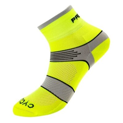 Progress CYCLING HIGH SOX cyklistické ponožky neon žlutá/šedá – Zboží Mobilmania