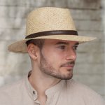 Krumlovanka letní klobouk Fedora z Rafie P-931 s hnědým páskem – Zboží Dáma Krumlovanka letní klobouk Fedora z Rafie P-931 s hnědým páskem – Zboží Dáma