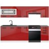 Kuchyňská linka Belini LILY Premium Full Version 240 cm červený lesk s pracovní deskou