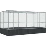 vidaXL Voliéra s nástavbou stříbrná 418 x 207 x 212 cm ocel – Sleviste.cz
