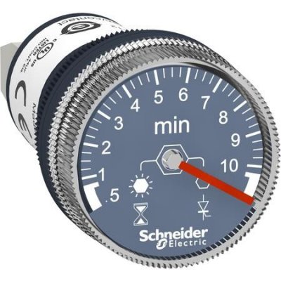 Schneider Electric XB5DTGM4 Časovač, montáž na panel, zpožděné sepnutí, 0,5 min až 10 min, 100…240 V AC/DC – Hledejceny.cz