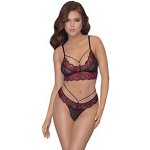 Lulu Set komplet tanga s podprsenkou Black Red – Zboží Mobilmania